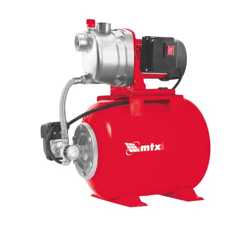 Насосная станция PS800-20S, 800 Вт, напор 40 м, 3800 л/ч, ресивер 20 л, нержавейка MTX
