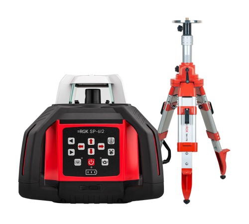 Комплект: ротационный нивелир RGK SP-612 + элевационный штатив RGK SH-170