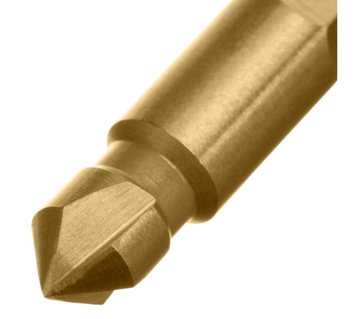 Зенковка конусная под М3, HSS, по металлу, цилиндрический хвостовик// Denzel