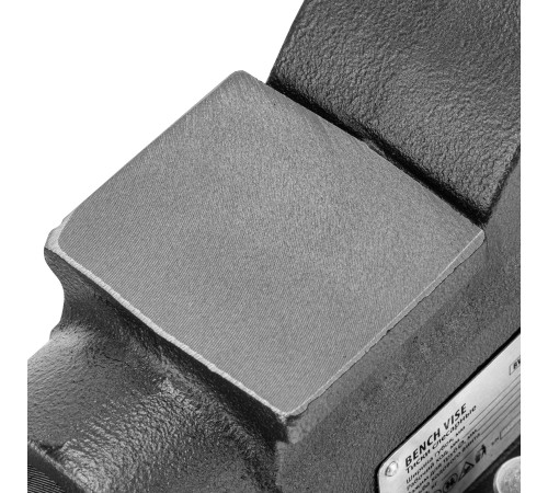 Тиски слесарные BVH-125, 125 мм, поворотные, стальная направляющая, с наковальней //Denzel