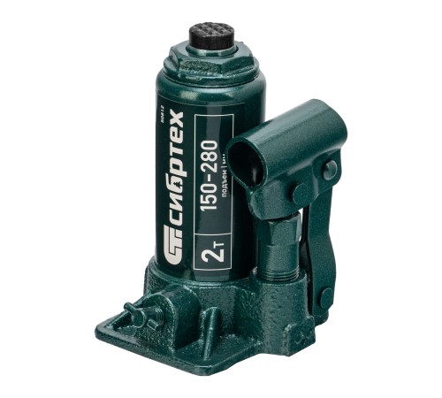 Домкрат гидравлический бутылочный, 2 т, 150-280 мм, в пласт. кейсе Сибртех Домкрат гидравлический бутылочный, 2 т, 150-280 мм, в пласт. кейсе Сибртех