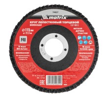 Круг лепестковый торцевой, P 40, 115 х 22.2 мм Matrix