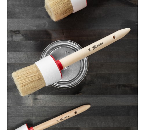 Кисть круглая №16 (55 мм), натуральная щетина, деревянная ручка MTX