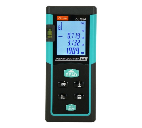Дальномер лазерный 0,05-40м, LCD дисплей, встроенный уровень, чехол, Sturm! Дальномер лазерный 0,05-40м, LCD дисплей, встроенный уровень, чехол, Sturm!
