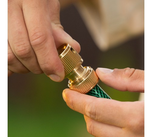 Соединитель латунный, быстросъемный для шланга 1/2, аквастоп Palisad