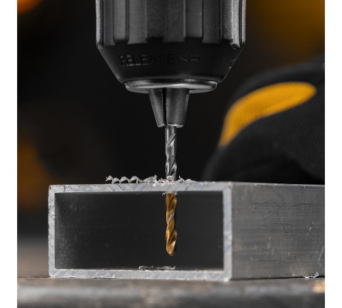 Сверло спиральное по металлу 3 x 60 мм, Р6М5, Golden Tip , 2шт. Denzel