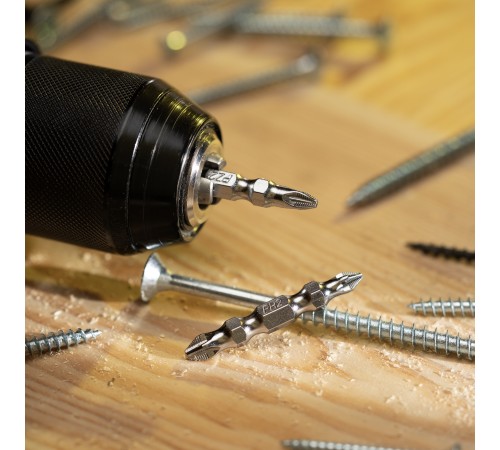 Набор бит двухстор., PH2-PH1х45мм, PZ2-PZ1х45мм, сталь S2, 2 шт. Gross