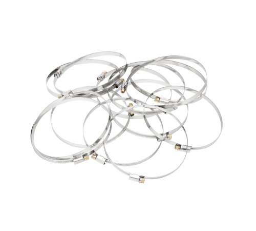 Хомуты нержавеющая сталь, Стандартное болтовое крепление 120-140 мм, 25 штук в упаковке, ширина 9 мм Сибртех