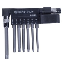 Набор вставок (бит) с воротком-битодержателем 1/4", Torx, T10-T40, L = 60 мм, 8 предметов KING TONY 2128PR