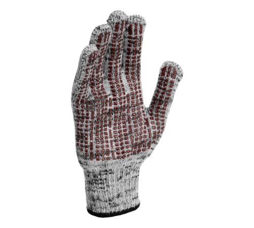 Перчатки трикотажные, акрил, усиленные, ПВХ-гель Протектор, цвет: мулине, 10 класс Сибртех