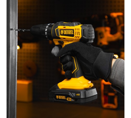 Дрель-шуруповерт аккумуляторная ударная CID-18-0, Li-Ion, 18 В Denzel