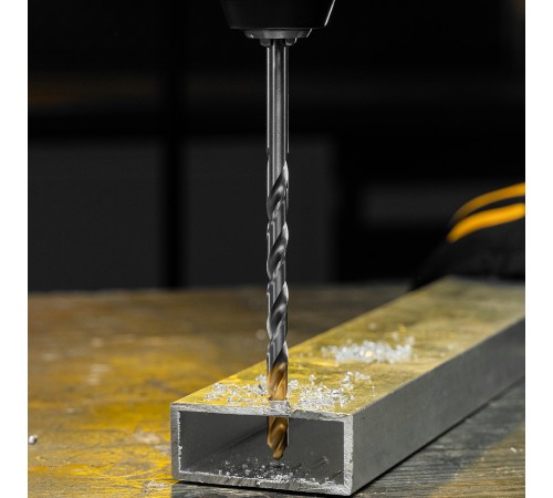 Сверло спиральное по металлу 7,5 х 156 мм, Р6М5, Golden Tip, удлиненное Denzel