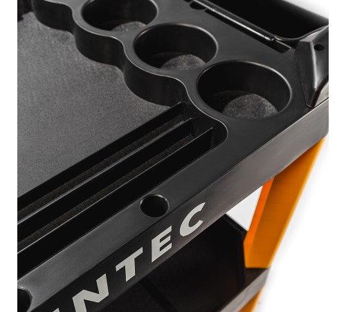 RUNTEC RT-PP3 Тележка с тремя открытыми полками (перфорированная боковина с крючками), черная