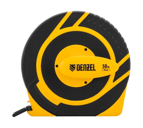Рулетка геодезическая 50 м х 15 мм, закрытый корпус, фиберглассовая лента Denzel Рулетка геодезическая 50 м х 15 мм, закрытый корпус, фиберглассовая лента Denzel