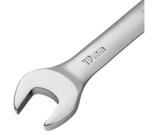 Набор ключей комбинированных трещоточных 6-19 мм, 8 шт., CrV, матовый хром Denzel