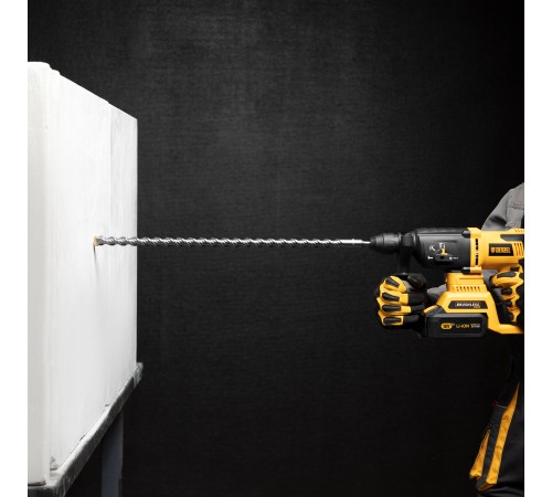 Бур по бетону, двойная спираль, три пылеотводящие кромки, 20 x 600 мм DENZEL Бур по бетону, двойная спираль, три пылеотводящие кромки, 20 x 600 мм DENZEL