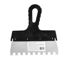 Шпатель из нержавеющей стали, 200 мм, зуб 10 х 10 мм, пластмассовая ручка Sparta