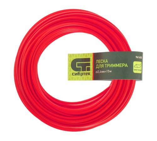 Леска для триммера треугольная, 2.4 мм х 15 м, Сибртех