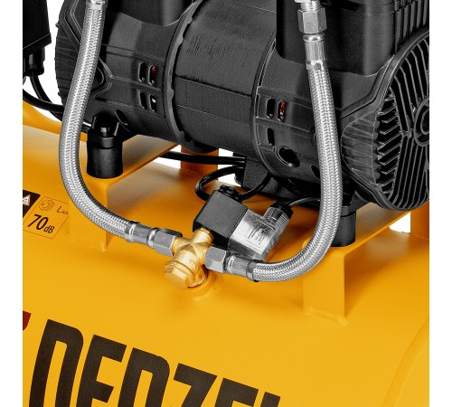 Компрессор безмасл. малошумный DLP-1500/50, 1,5 кВт,50 л, 2850 об/мин, 250 л/мин Denzel