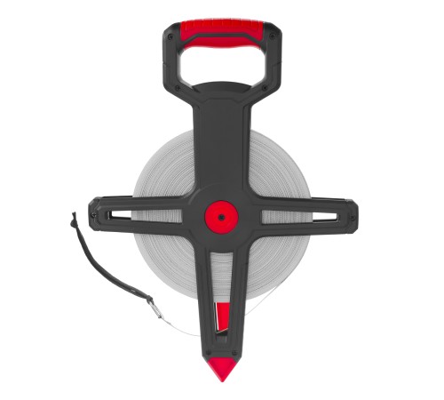 Рулетка геодезическая 100 м х 12,5 мм, открытый корпус, фиберглассовая лента Matrix