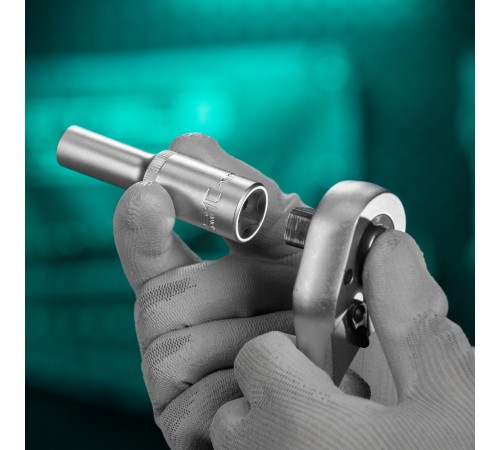 Головка торцевая удлиненная, 10 мм, шестигранная, CrV, под квадрат 1/2 Stels