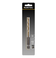 RUNTEC RT-DS6 Сверло по металлу Runtec HSS-TiN 6 x 111мм HEX 1/4"