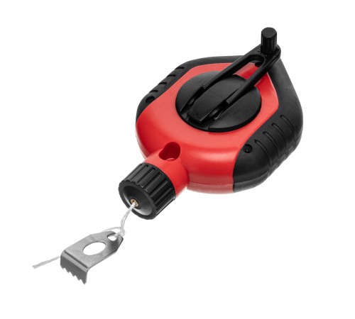 Шнур разметочный в пластмассовом обрезиненном корпусе, порошок красный Matrix