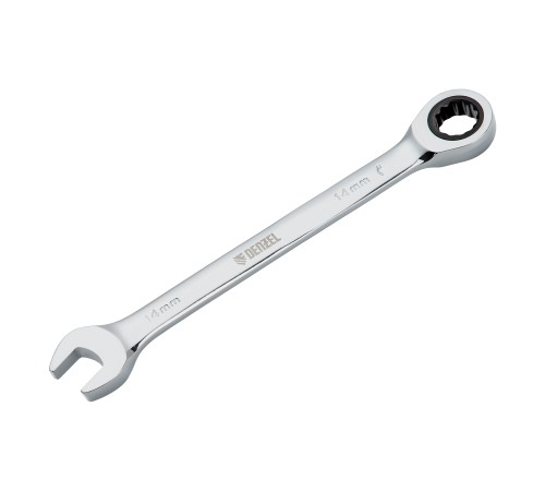 Ключ комбинированный, с трещеткой, 14 мм Denzel