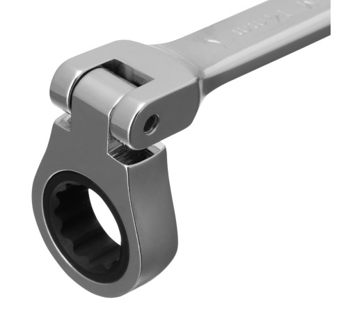 Ключ комбинированный трещоточный, 14 мм, CrV, шарнирный, зеркальный хром Matrix Professional