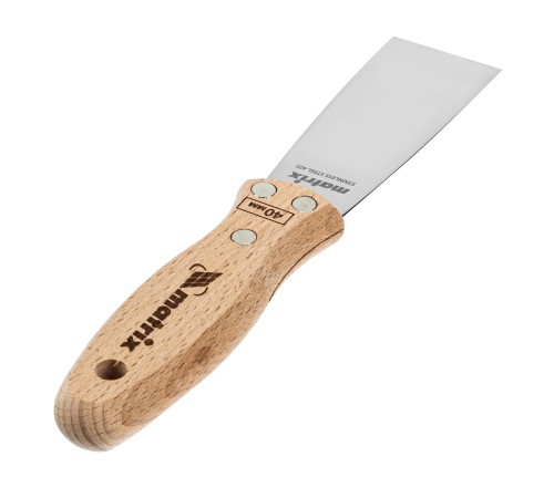 Шпательная лопатка из нержавеющей стали, 40 мм, буковая рукоятка, EFP Matrix