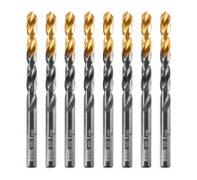 Сверло по металлу, 8 мм, HSS-Tin, Golden Tip, 8 шт. Denzel
