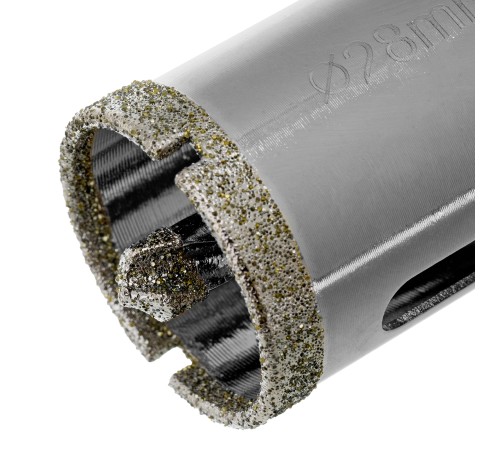 Сверло алмазное по керамограниту, 28 х 67 мм, трехгранный хвостовик Matrix