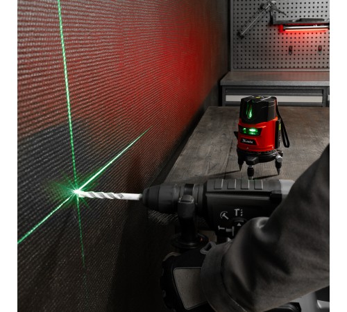 Лазерный уровень CRX-30G, 30 м, зеленый луч, батарейки, резьба 5/8