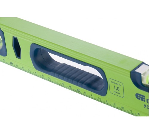 Уровень алюминиевый УС-1, 0-1200, фрезерованный, 3 глазка, рукоятки, 1200 мм Сибртех