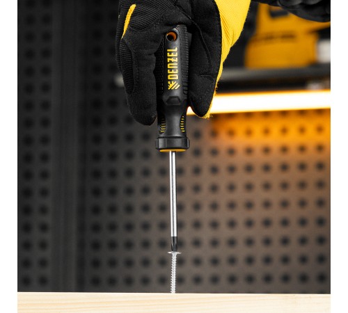 Отвертка, PH1х75 мм, S2, 3к рукоятка Denzel