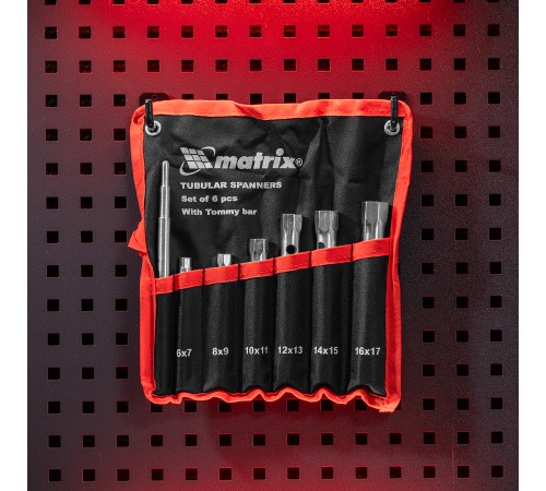 Набор ключей трубчатых торцевых 7 предметов Matrix Набор ключей трубчатых торцевых 7 предметов Matrix