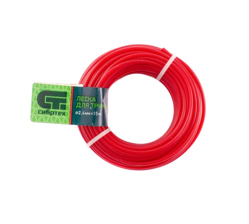 Леска для триммера круглая, 2.4 мм х 15 м, Сибртех