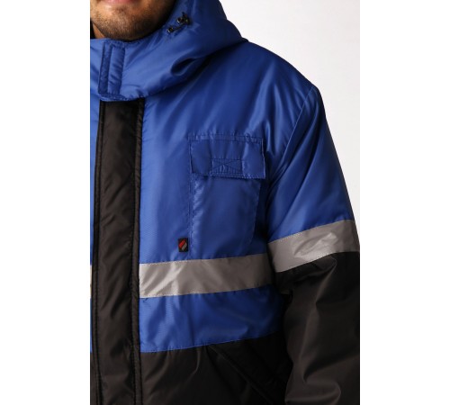 Костюм зимний Профи (Оксфорд) п/к, васильковый/черный