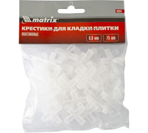 Крестики, 6.0 мм, для кладки плитки, 75 шт Matrix