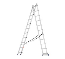 Лестница, 2 х 11 ступеней, алюминиевая, двухсекционная, Сибртех