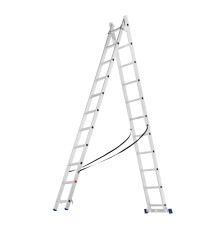 Лестница, 2 х 11 ступеней, алюминиевая, двухсекционная, Сибртех