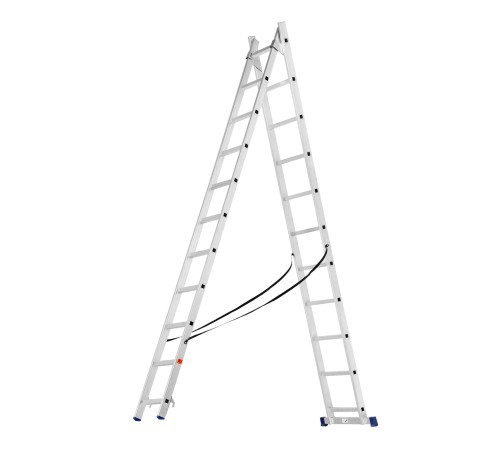 Лестница, 2 х 11 ступеней, алюминиевая, двухсекционная, Сибртех