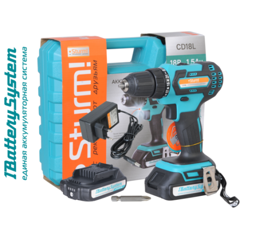 Аккумуляторный шуруповерт Sturm! CD18L 1BatterySystem Аккумуляторный шуруповерт Sturm! CD18L 1BatterySystem