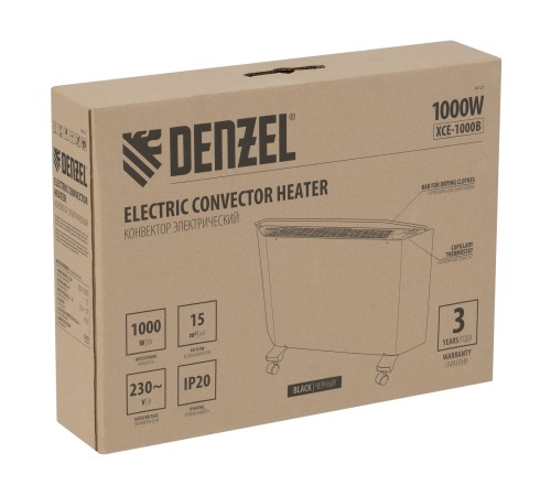 Конвектор электрический XCE-1000 B, 230 В, 1000 Вт, X-образный нагреватель Denzel Конвектор электрический XCE-1000 B, 230 В, 1000 Вт, X-образный нагреватель Denzel