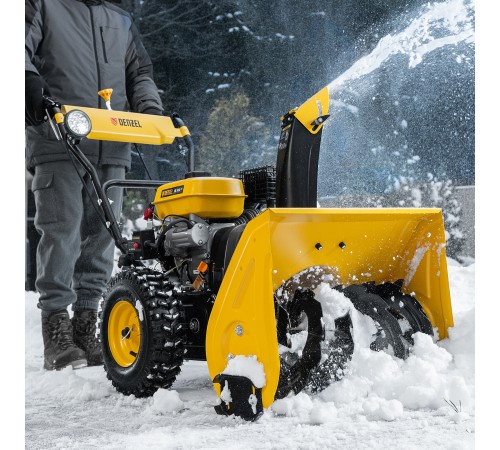Бензиновая снегоуборочная машина SB 560 LP, 212 cc, электростартер, фара Denzel