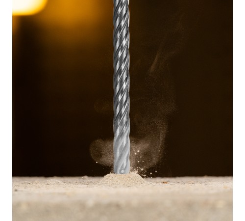 Бур по бетону, цельная крестовая пластина, 8x215 мм, SDS PLUS Denzel