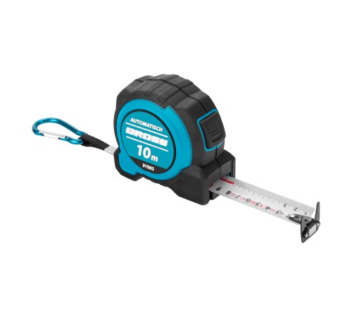 Рулетка "Automatisch", 10 м х 32 мм, нейлон, магнит, двустор. разметка, антиизлом, автоcтоп Gross