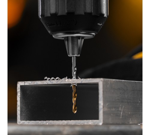 Сверло спиральное по металлу 2,5 x 57 мм, Р6М5, Golden Tip , 2шт. Denzel