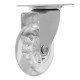 Колесо ПУ прозрачное поворотное d-75 мм, крепление платформенное Сибртех