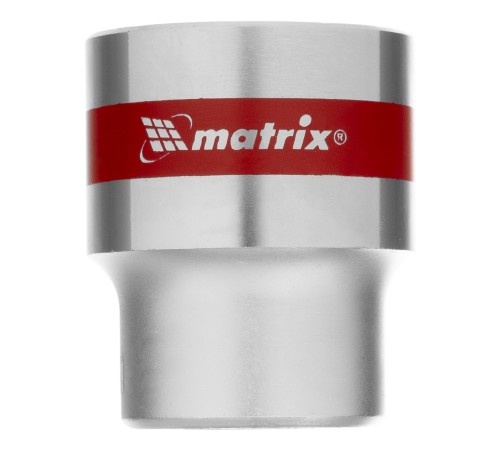 Головка торцевая, 24 мм, двенадцатигранная, CrV, под квадрат 1/2, хромированная Matrix